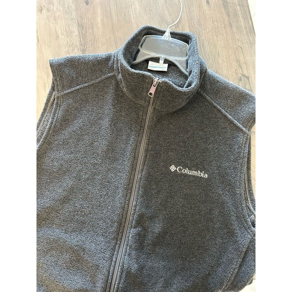 Columbia Sportswear Grey Fleece Vest Full Zip Mens Size M